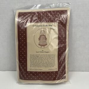 Vintage Country Folk Doll Kit Gail Wilson Duggan Pattern B 7.5 Inch 1987